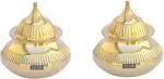 Real Craft Gold Handmade Pital Sindur Dani Dibbi Kumkum Decorative Showpiece Brass Sindoor Box (7 cm) pack of 2