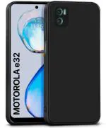 XOVO Back Cover for Moto E32 (Black, Dual Protection, Silicon, Pack of 1)