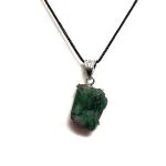 Astroghar Natural Raw Rough Emerald Uneven Shaped Alloy Crystal Pendent For Men And Women