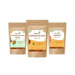 Teaorigin Moroccan Mint Green, Kashmiri Saffron Kahwa And Jasmine Green Tea - 300 g (Pack of 3)