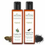 Mystiq Living Originals Combo - Castor Oil & Kalonji Oil (Onion Black Seed) | Hair Growth| Cold Pressed, 100% Pure and Natural - 100 ML each (Pack of 2)
