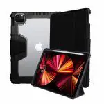 ProElite Rugged Shockproof Armor Smart flip case Cover for Apple iPad Pro 11 inch M1 3rd Gen 2021 with Pencil Holder, Black