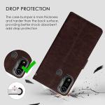 Casotec Premium Leather Kickstand Wallet Flip Case Cover with Magnetic Closure for Lava X3 4G - Coffee