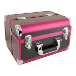 Clarabae Makeup Vanity Box for Women Professional Vanity Case With Mechanical Lock Multipurpose Travel Makeup Cosmetic Vanity Box Organizer For Makeup Artist (Black-Pink)