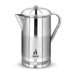 Dhara Stainless Steel Slimline Water Pitcher with Lid 1.5 Liters | Food Grade | Rust Proof | Easy to Pour | Steel Serving Water Jug