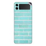 GADGETSWRAP Printed Vinyl Skin Sticker for Samsung Galaxy Z Flip 3 - Tiffany Blue Brick