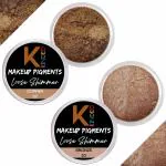 KINDED Copper and Bronze Powder Loose Shimmer Glitter Eyeshadow for Women - Pack of 2, Each Pack 3 g
