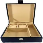 Addyz Watch Belt Goggle case jewelry Vanity Box (Black)