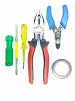 PERFECT TECH 2in1 Screw Driver, Line Tester, Wire Cutter, Lineman kit (Combo Set of 5 Tools) | Electrical Tape Hand Tool Kit | Analog Tester | Wire stripper | Combination Cutting Plier | Anti-Rust Properties For Gripping | Multipurpose use