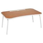 Callas Multipurpose Foldable Wood Laptop Table with Mac Holder/Tab Holder | Table Holder Study Table, Breakfast Table, Foldable and Portable/Ergonomic & Rounded Edges/Non-Slip Legs