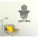 Wallzone Black Vinyl, Pvc Good Vibes Removable Sticker, 70 cm