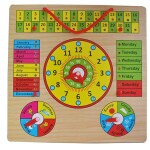 MontyMaestro Toys - Educational Wooden Clock with Season, Days, Week and Month | Time and Seasons Game | Learning Clock | Pre-School Educational Stem for Kids 3+ Years.