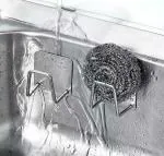 ShineSnap Adhesive Sponge Holder for Kitchen Sink, Stainless Steel Sponge Holder Sink Caddy Waterproof Kitchen Sink Sponge Holder Sponge Holder for Kitchen Accessories (Pack of 3)