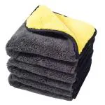 MicroMagic Microfiber Cloth for Car Bike and Kitchen 600 Gsm 40x40 cm (Yellow 1 Piece) Ultra Absorbent - Lint Free Washing Cleaning and Detailing Microfibre Towel