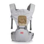 Infantso 4-In-1 Grey Baby Carrier With Adjustable Hip Seat, Safety Belt & Multi-Utility Pockets