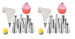 URBAN BUY Cake Decorating 13 pcs Nozzle and , MultiColour & (Pack of 2)