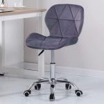Finch Fox Grey Velvet Office Chair 50 x 35 cm