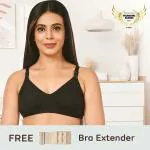 Mylo Maternity/Nursing Bras Non-Wired, Non-Padded - Pack of 3 with free Bra Extender (Classic Black, Classic White, Magnolia Cream) 32 B Pack of 3