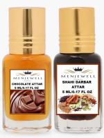 Menjewell Combo Pack Of 2PCs Attar(Chocolate 5ML,Shahi Darbar 5ML) 10ML Attar (Floral, Spicy)