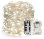 LTETTES Cool White Battery Powered LED Copper Wire String Fairy Light with Remote 9 cm and 30 Lights