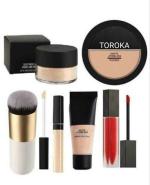 Toroka Women Makeup Kit Combo (Liquid Lipstick, Brush, Foundation) pack of 6