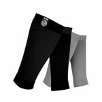 KUE Compression Calf Sleeve for Men & Women|Gym, Sports & Fitness|Calf Support, Blood Circulation, Swelling, Shin Splints, Varicose Veins, Recovery|Pack of 2|Black-Grey- S/M
