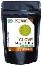 Dophie Matcha Green Tea Powder With Clove Culinary Grade Delicate Green Tea Flavour With a Hint Of Clove 100g (Pack Of 1)