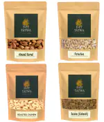 Diet Tatwa Dry Fruits Combo - Perfect for Gifting, 250g x 4(1Kg), Almonds, Raisins, Roasted Cashews, Pistachios | Kaju, Kismis, Pista & Badam Combo | Hampers for Employees | Dry Fruits for Family