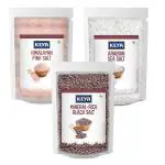 Keya Himalayan Pink Salt (1Kg), Keya Arabian Sea Salt (1kg) and Keya Exotic Mineral-Rich Black Salt (1kg) - (Pack of 3)