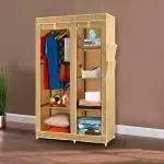 Cbeeso collapsible wardrobe 2 Door 6 Rack Beige