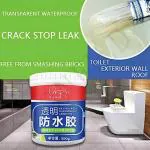 ALAMPAR Bathroom Transparent Waterproof Glue 300g with Brush,Super Invisible Waterproof Glue