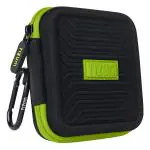 Tizum Shockproof Travel Organizer Case for Earphones, Pen Drives, Memory Card and Data Cable (Black and Green)