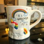 BonZeaL 3D Ceramic Embossed Unicorn Mug Printed Coffee Mug Teacup Set 350 ml