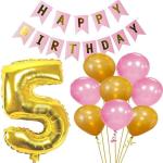 FANEX Eco-friendly Foil Baby Birthday Decorations Happy Birthday Banner, Number Foil, Metallic Balloons