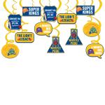 Festiko Team CSK Swirls & Cutouts (Set of 12 Pcs), Ipl Theme Swirls Decorations, Cricket Party Props, Ipl Cricket party supplies