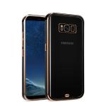 UNILORD Samsung Galaxy S8 Plus Black Silicone Slim Fit Square Platting Scratch Protector Holster