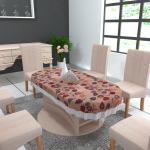 MONKDECOR PVC Printed Design Oval Shape 6 Seater Dinning Table Cover (Size-54x78 Inches Oval) Design-10