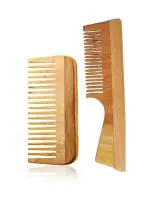 OREAYU Natural Pure Healthy Neem Wooden Comb for Hair Growth Anti-Dandruff Comb For Women And Men ( Pack of 2)