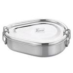 JVL Silver Stainless Steel Medium Size Drop Single Layer Tiffin Box With Inner Plate