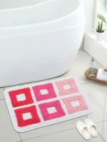 Saral Home Easy Living Pink Cotton Anti Slip Bath Mat 40x60 cm