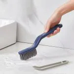 Kbr Grey Plastic Multipurpose Scrub Brush For Cleaning Shoe, Bathroom Tile And Kitchen