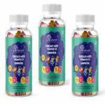 LA NATURE'S WE CARE YOUR HEALTH Calcium with Vitamin D Gummy for Kids Vegetarian Friendly, Gluten Free for Healthy Teeth & Bones | Pack of 3-90 Chewable Gummies (Mango & Strawberry Flavor)