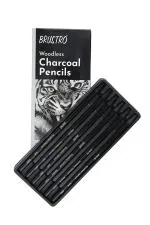 Brustro Black Woodless Charcoal Pencil Set Of 6