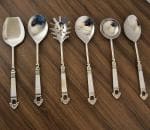 MIDKRAFT Stainless Steel Taj Salad Serving Spoon Set of 6 Piece with Black Gift Box