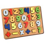 Mini Leaves Multicolor Wooden Chunky Number Math Puzzle For Kids Ages 2 Plus (Pieces Of 26)