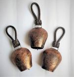 MIRAMAYEE (OM-GANESHA-BUDDHA) Set of 3 Religios Spiritual Hand Crafted Iron Bells - For your merry Lucky and Evil Protector- 6 Inchs