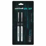 Uni-ball 215 Black Ink Micro Roller Ball Pen 0.5 mm (Pack of 2)