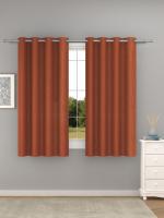 Raymond Home Brick Solid 100 % Polyester Window Curtains with Rust Proof Stainless steel Eyelits