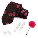 PELUCHE Classy Saxophone Gift Box Includes 1 Neck Tie, 1 Brooch, 1 Pair Of Cufflinks & 1 Pair Of Collar Stays For Men