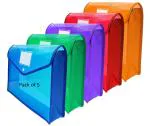 Shining Zon Envelope for Documents File Folder Certificates Bag for Document Certificate Transparent Poly-Plastic Storage Bag with Snap Button - Pack of 5 (FS / A4 Size)